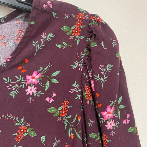 Old Navy Purple Floral Puff Sleeve Floral Maxi Shift Dress Plus Size 3X - Picture 7 of 9